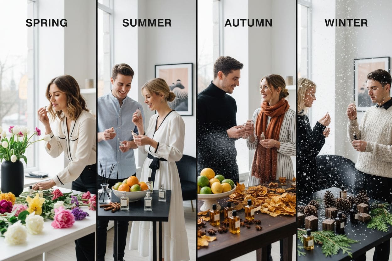 αρώματα εποχές, seasonal perfumes, people testing fragrances